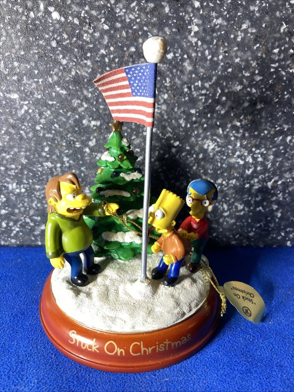 Simpsons Bradford Stuck On Christmas Flag Pole lluminated Ornament 2003